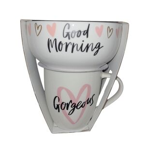 💕NWT Good Morning Gorgeous Bowl & Mug Set💕